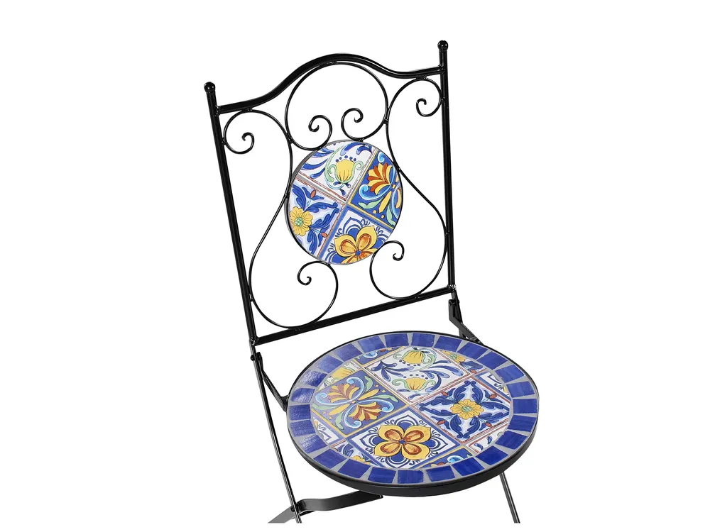 Bistro Set klappbar CORIANO Metall Schwarz_986253