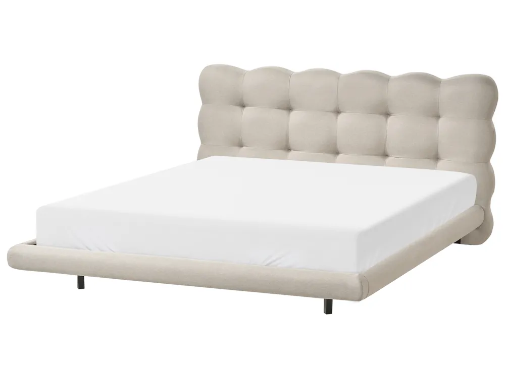 Bett mit Lattenrost Stoff SOULISSE 160 x 200 cm Beige