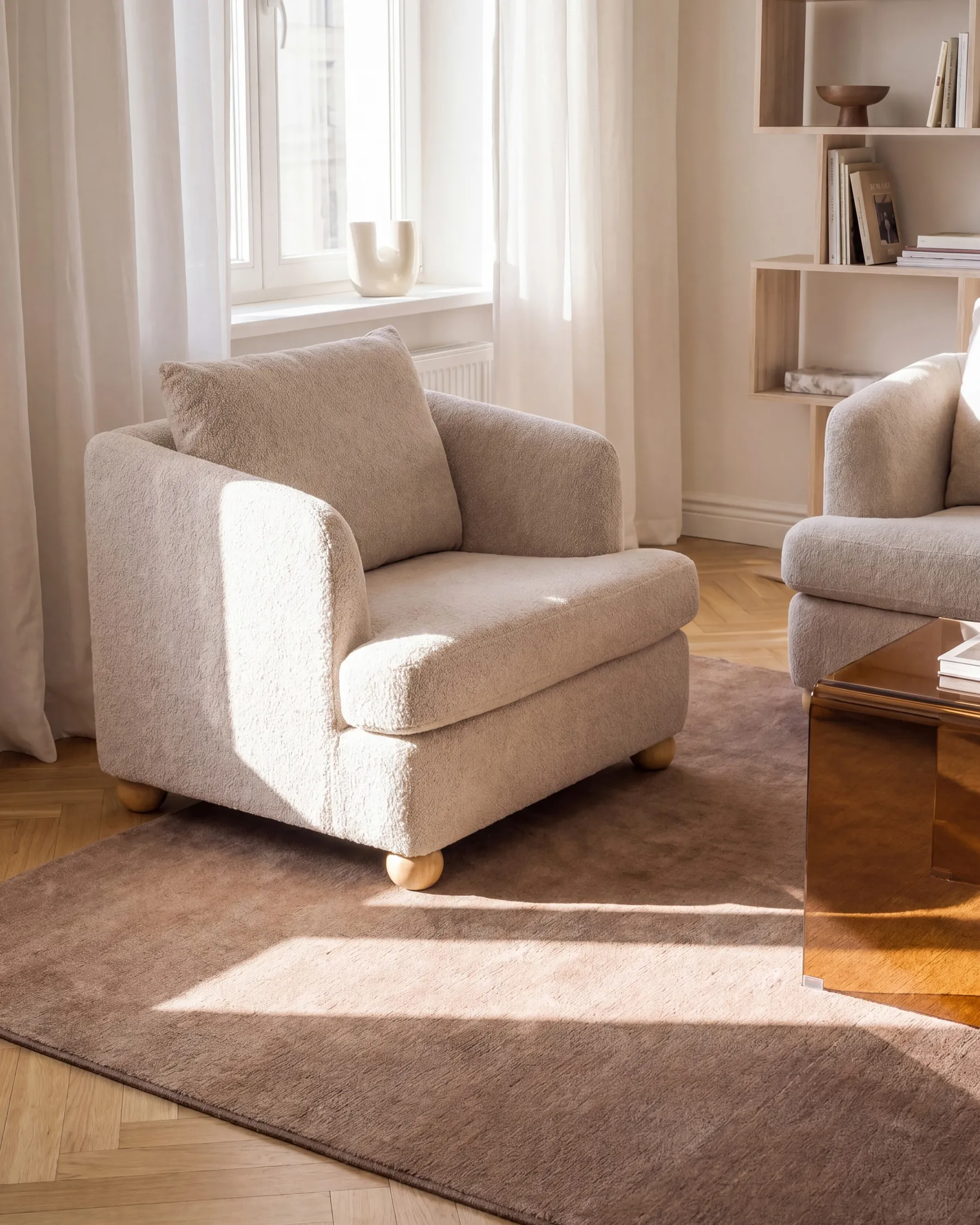 Sessel RATTVIK Bouclé Beige_1066823