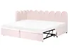 Ausziehbett Samtstoff TERROU 90 x 200 cm Pastellrosa