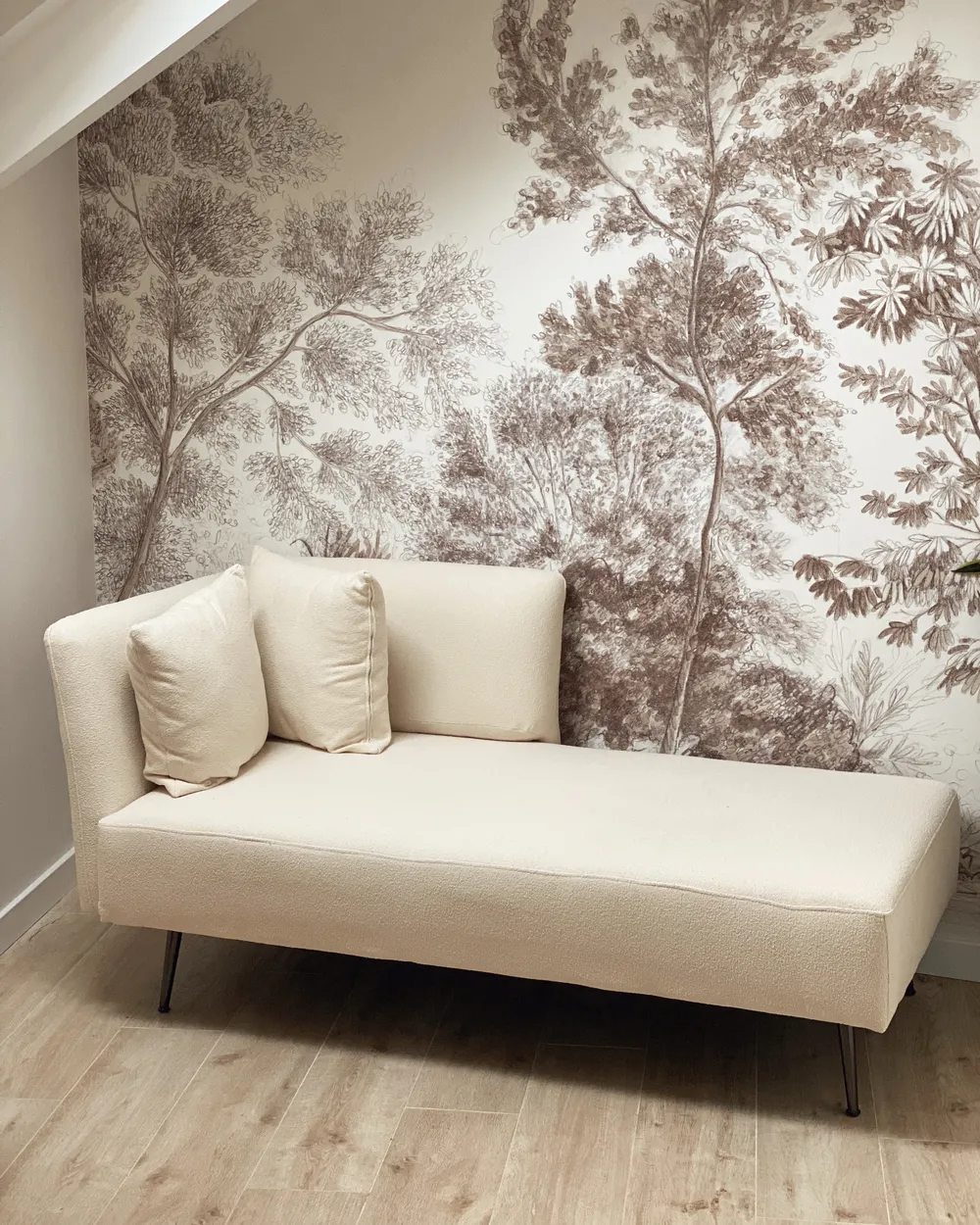 Left-Hand Chaise Longue RIOM Fabric White_973036