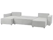 U-Shape Sofa Bed 4 Seater VATNE with Storage Fabric Grey_950576