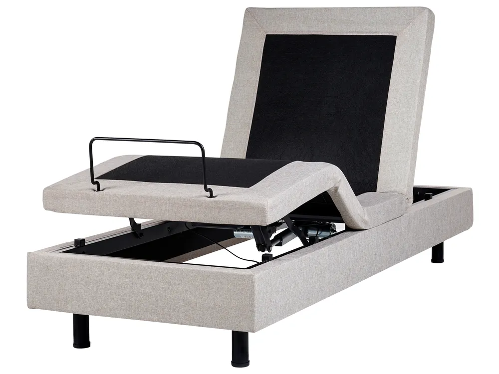 Verstellbares Bett ohne Kopfteil Stoff DUKE 80 x 200 cm Beige_951696