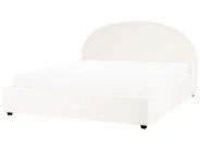 Bett mit Stauraum VAUCLUSE Bouclé Cremeweiß 180 x 200 cm_952016