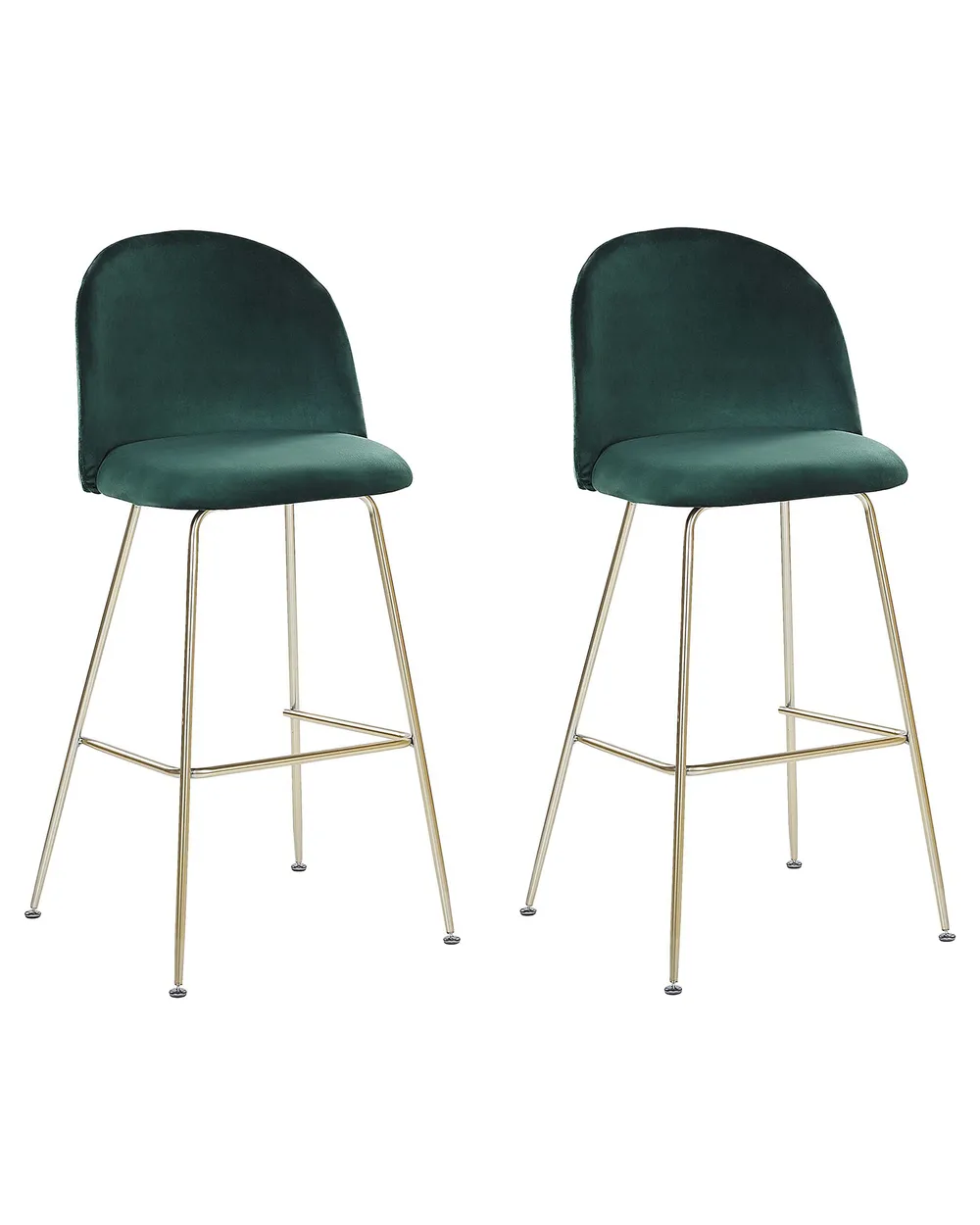 Set mit 2 Barstühlen ARCOLA Samtstoff Smaragdgrün