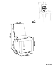 Set of 2 Dining Chairs PHOLA Grey_832125