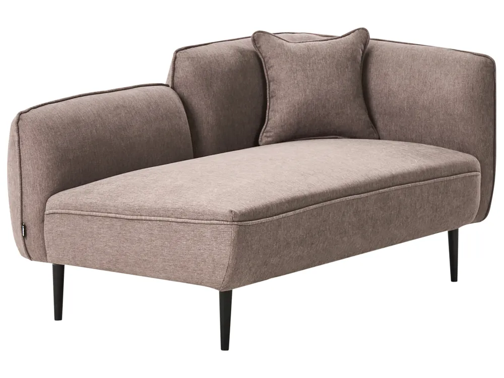 Right-Hand Chaise Longue CHEVANNES Fabric Light Brown_1009687