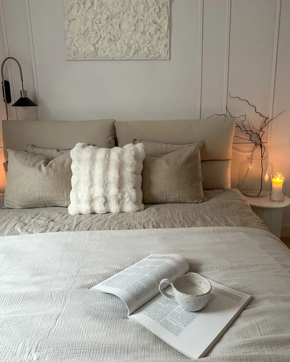 Bett mit Stauraum BATILLY Samtstoff Hellbeige 180 x 200 cm_913082