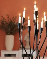 Kerzenständer MATOSINHOS 54 cm Metall Schwarz_980392