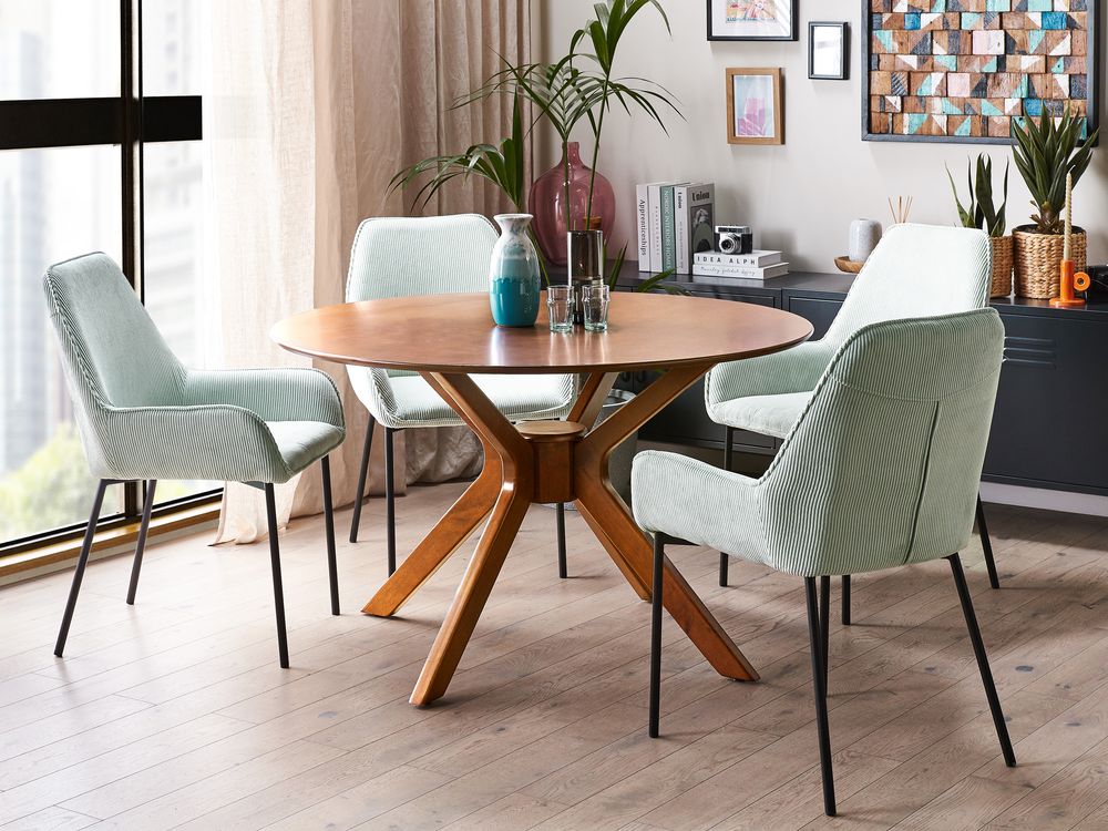 Dining Table TYMIS Dark Mahogany 120 cm 120 cm