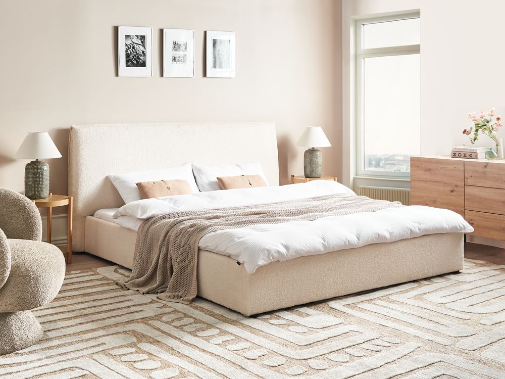 Waterbed Boucle LAVAUR 180 x 200 cm (EU Super King) Off-White