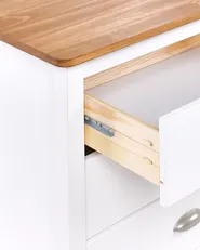 2 Drawer Bedside Table SHILLINGTON Pine Wood Brown/ White_966319