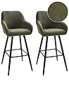 Set mit 2 Barstühlen CASMALIA Bouclé Dunkelgrün