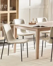 Set of 4 Dining Chairs GLENDIVE Fabric Light Beige_928973