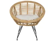 Lounge Set mit Tisch 3-Sitzer MARATEA/CESENATICO Rattan Naturfarben_878457