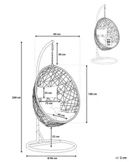 Hängesessel mit Gestell ALATRI Polyrattan Schwarz_791319
