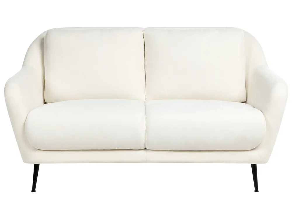 Sofa 2-Sitzer EIBY Chenillegewebe Weiß
