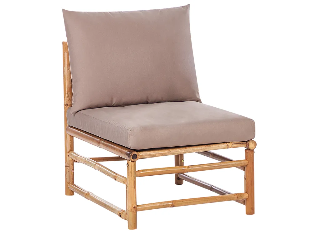 Lounge Set mit Tisch 5-Sitzer CERRETO Bambus Taupe linksseitig_908894