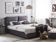 Bett mit Stauraum BATILLY Samtstoff Grau 160 x 200 cm_763505
