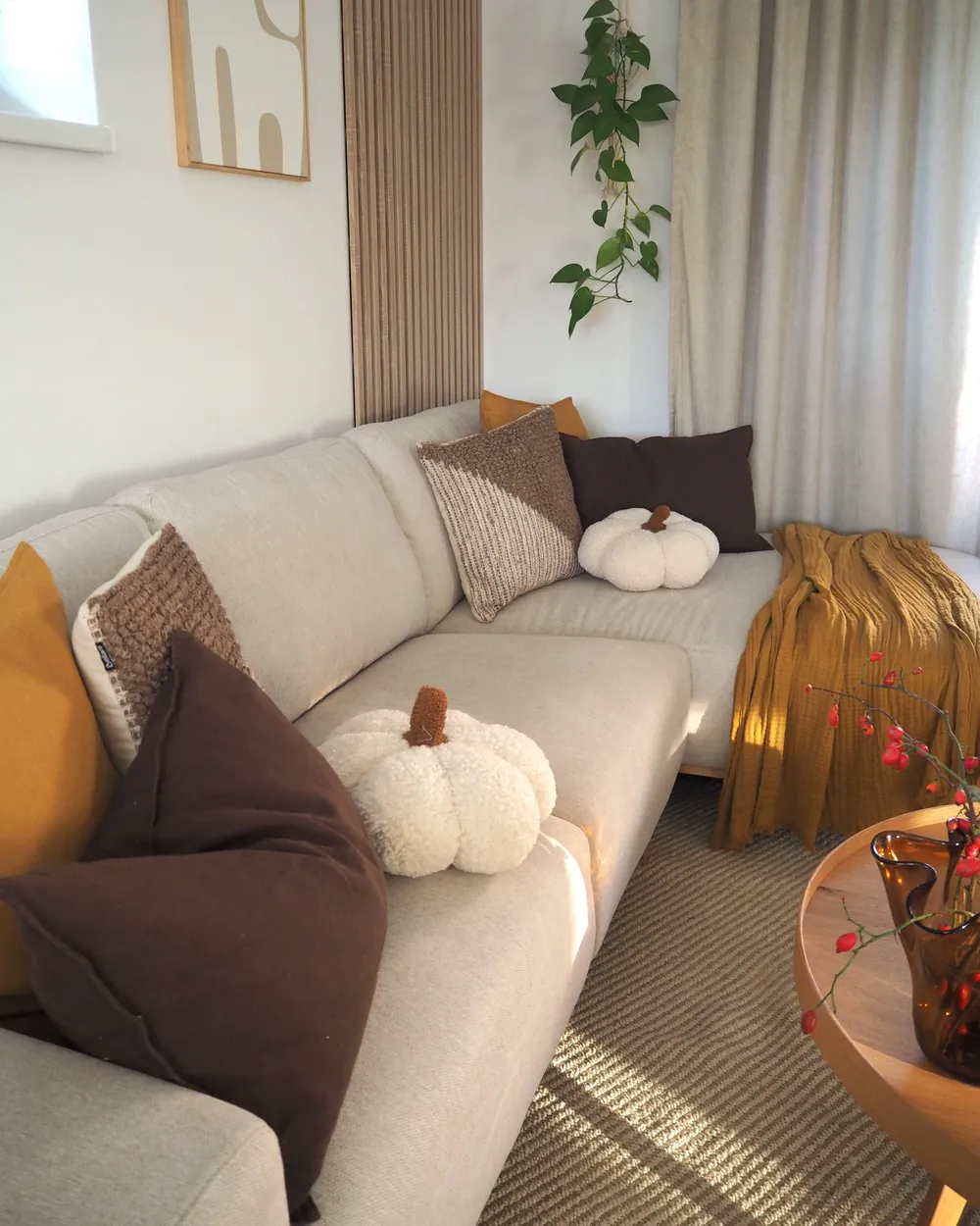 Ecksofa 3-Sitzer NORA Stoff Hellbeige linksseitig_1027372