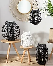 Lantern MAURITIUS 30 cm Willow Wood White_858574