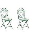 Set of 2 Garden Chairs ALBINIA Metal Green