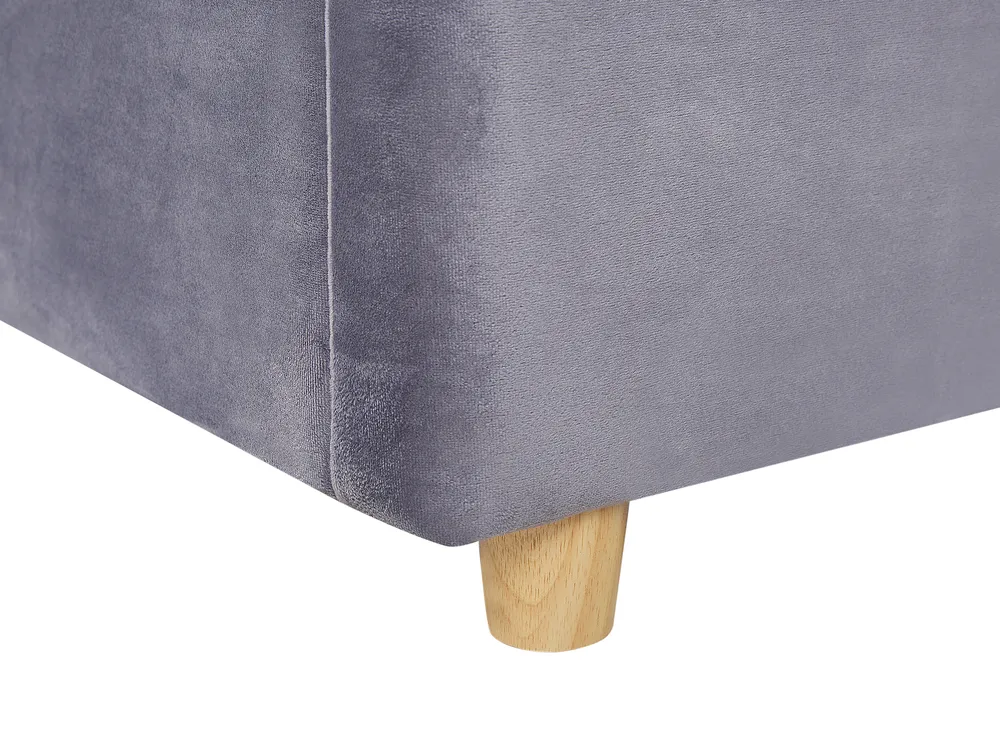 Postelja s prostorom za shranjevanje BATILLY Žamet Siva 160 x 200 cm_763513