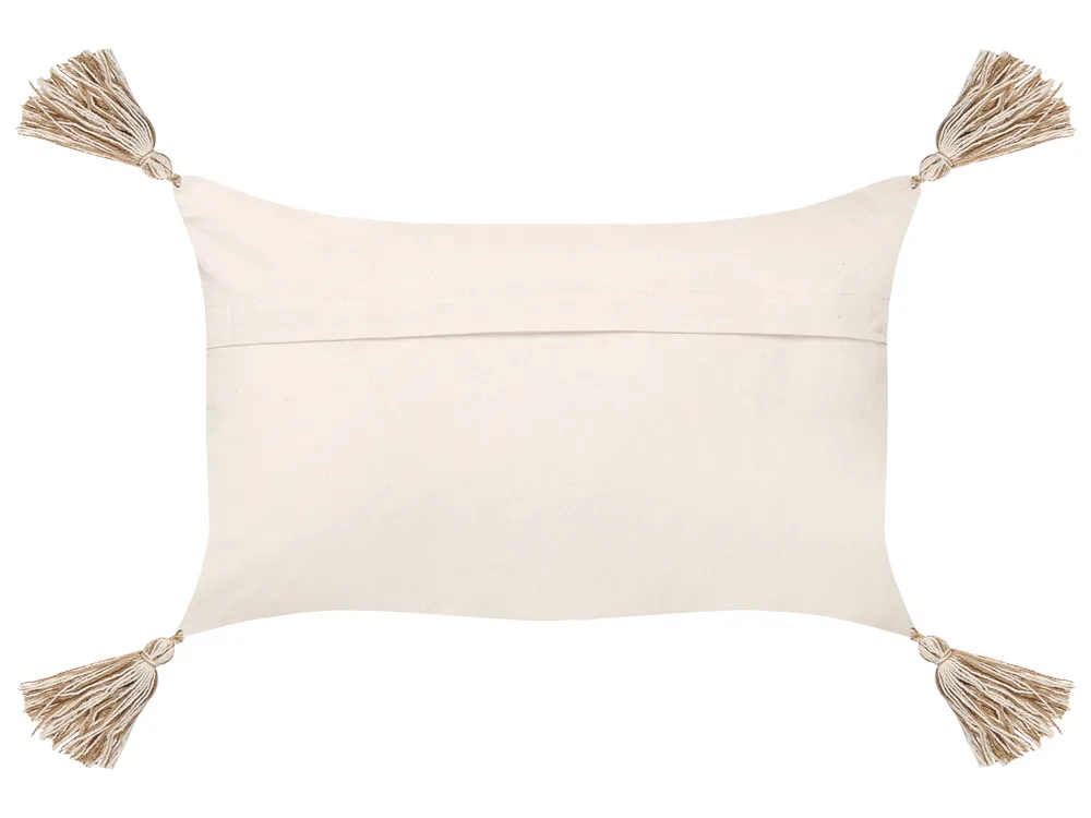 Dekokissen 2er Set INCANA 30 x 50 cm Baumwolle Beige Geometrisches Muster_843096