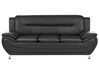 Sofa 3-Sitzer LEIRA Kunstleder Schwarz