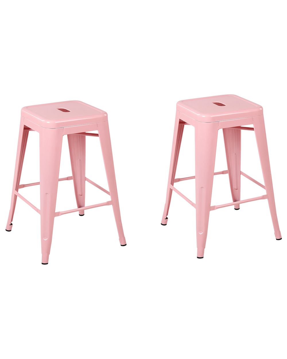 Set mit 2 Barhockern CABRILLO Metall Rosa