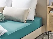 Fitted Sheet HOFUF 180 x 200 cm Cotton Turquoise_1180376