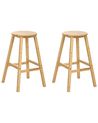 Set mit 2 Barhockern ANCELLE Bambus Hellbraun