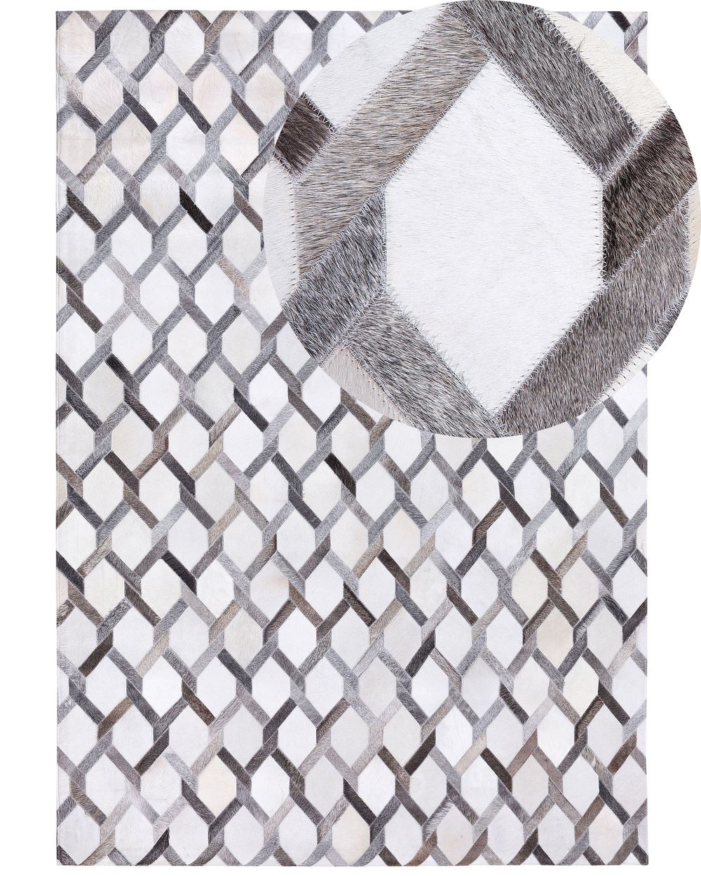 Rug AYDIN Grey 160 x 230 cm Leather