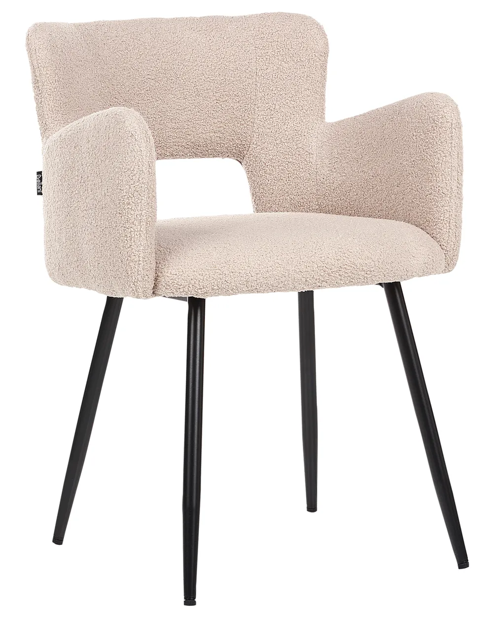 Set of 2 Dining Chairs SANILAC Boucle Beige_947073