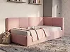 Tagesbett Stoff JACOU 90 x 200 cm mit Stauraum rechtsseitig Rosa