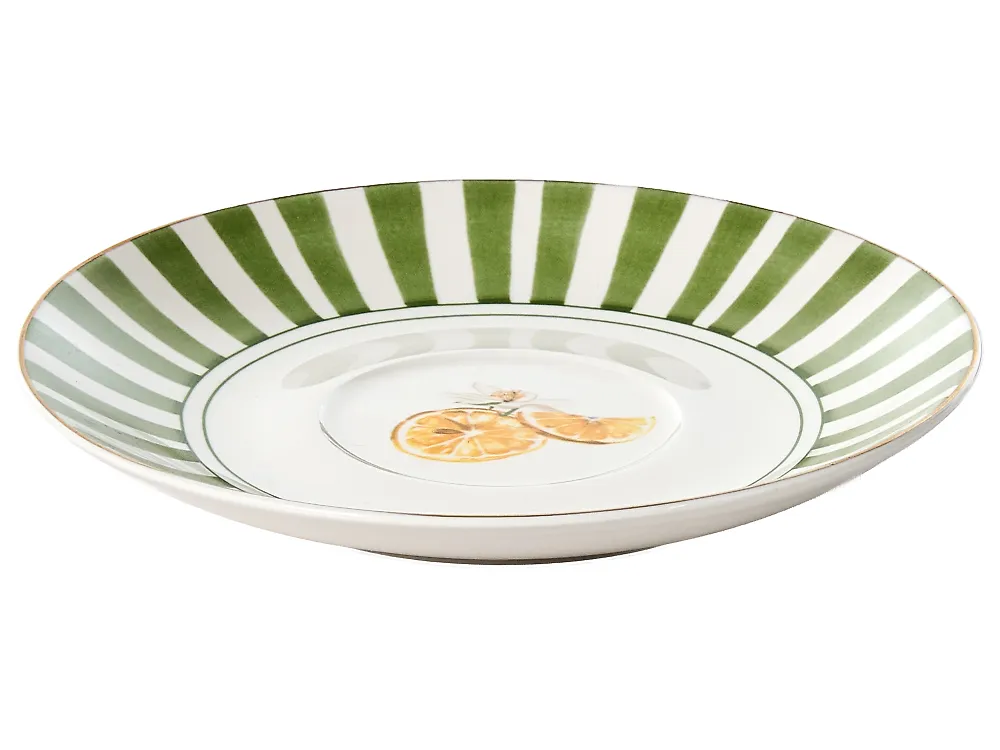 20-Piece Dinnerware Set LEMONGRASS Porcelain White/Green_1191909