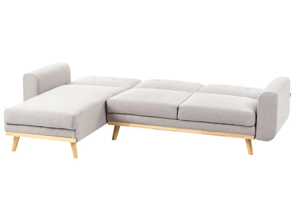 Eckschlafsofa 3-Sitzer KAARINA Stoff Grau rechtsseitig_1100046