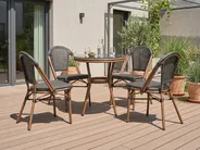 Outdoor Bistrotisch RIFREDDO 70 cm 70 cm Sicherheitsglas Grau_1062334