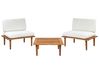 Lounge Set mit Tisch 2-Sitzer FRASCATI modular zertifiziertes Akazienholz Cremeweiß