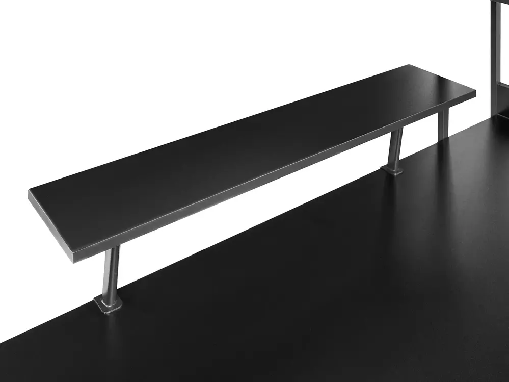 Office Desk with Memo Board BILOXY 120 cm 64 cm with Shelves Black_1044311