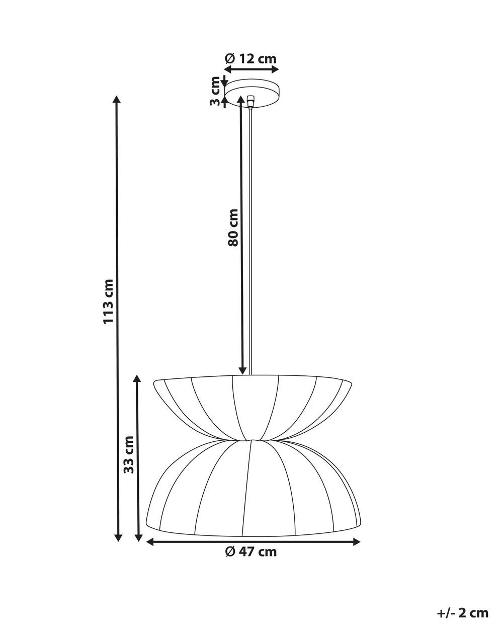 Pendant Lamp DEBONS Faux Silk White_1008200