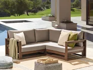 Garten Ecksofa 2-Sitzer TIMOR modular zertifiziertes Akazienholz Dunkelbraun_853445