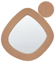 Wall Mirror EPIRY 79 cm 80 cm Boucle Light Brown_914826