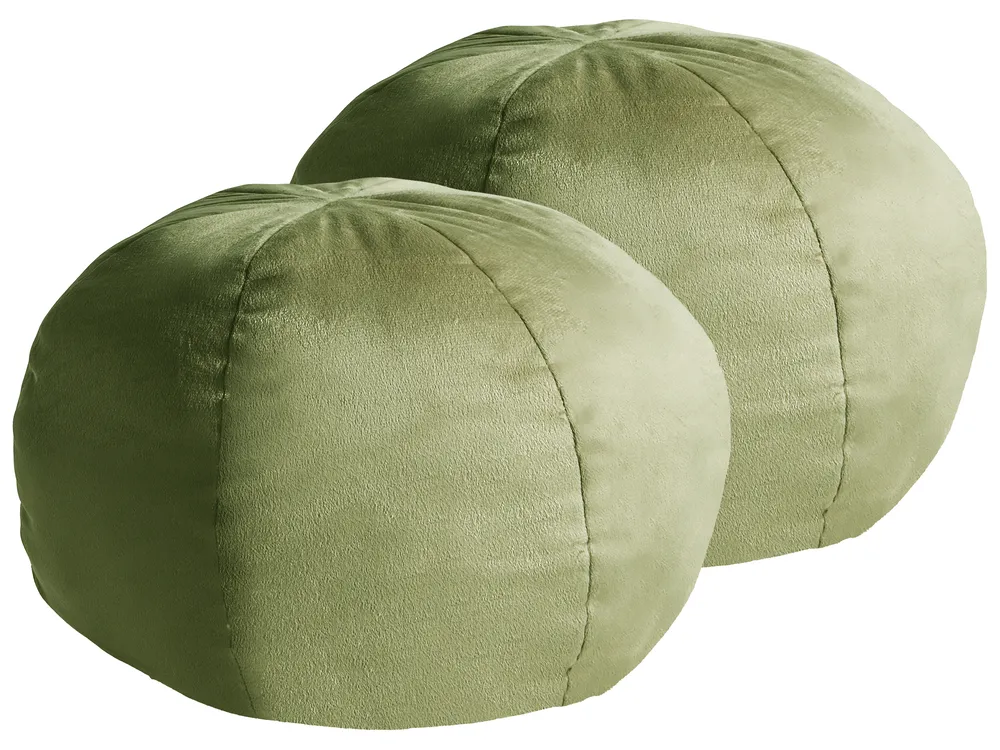 Dekokissen 2er Set SALVIA 33 x 33 cm Samtstoff Olivgrün Ohne Muster