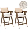 Set mit 2 Barstühlen AVA Holz Braun / Hellbeige