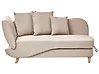 Linksseitige Chaiselongue MERI mit Stauraum Kunstleinen Hellbraun