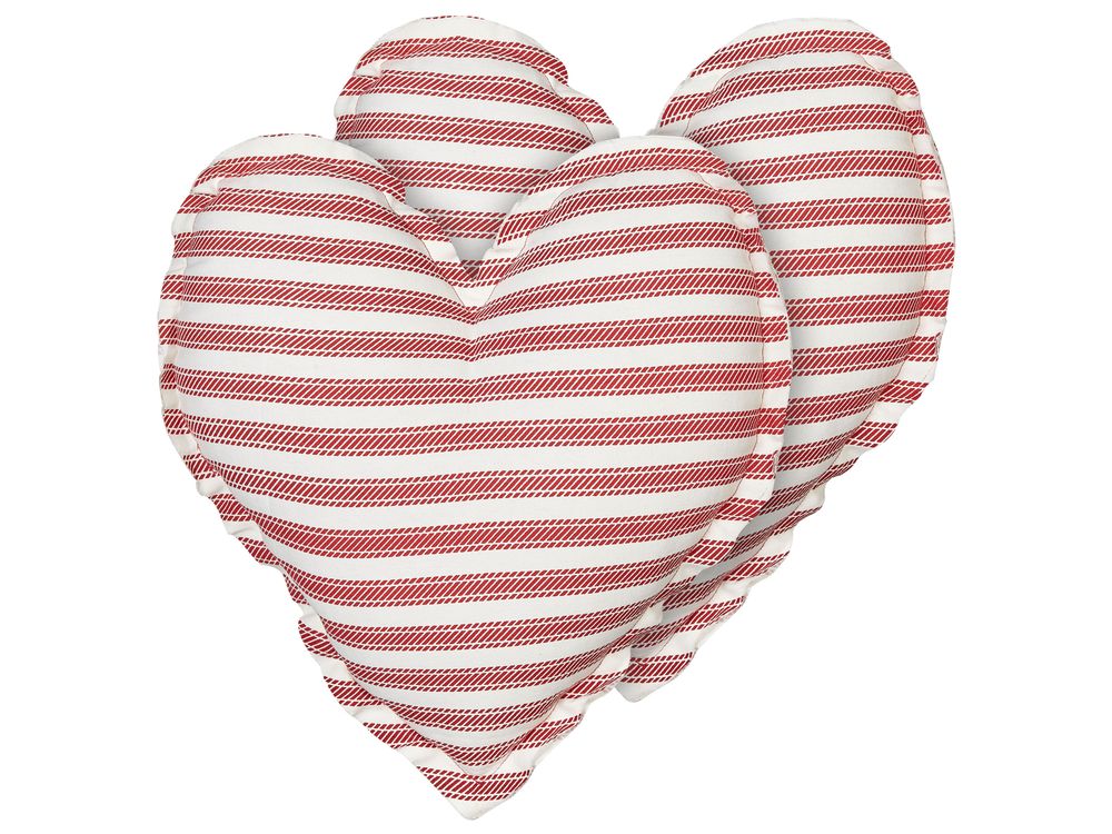 Set van 2 sierkussens RUBIA 45 x 45 cm Katoen Rood gestreept