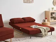 Sofa Bed 2 Seater JERSLEV Fabric Red_1011694