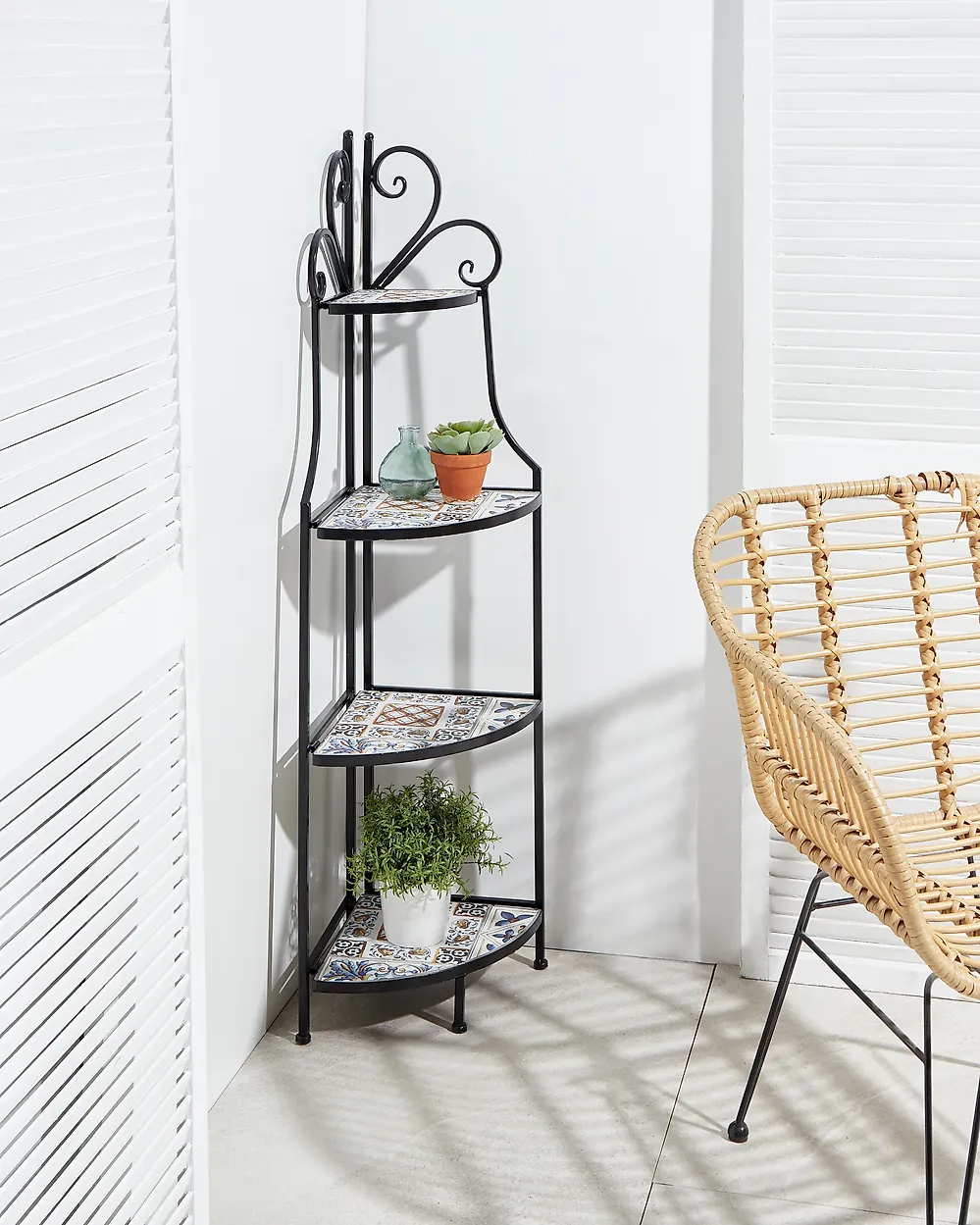 Shelving Unit FAVARA 43 cm 128 cm Metal Black