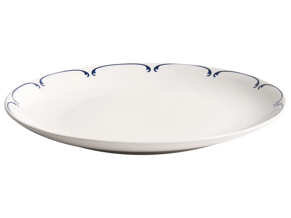 Tafelservice 12-teilig CHAROLI Porzellan Weiß / Blau_1061702